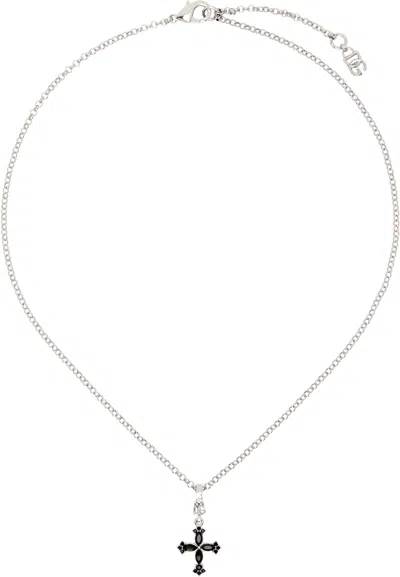 Dolce & Gabbana Silver Cross Necklace In 87655 Argento/pallad