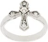 Dolce & Gabbana Silver Cross Ring In Argento/palladio