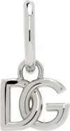 Dolce & Gabbana Silver 'dg' Logo Single Earring In Argento/palladio