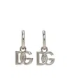 Dolce & Gabbana Silver Logo Earrings In Gray