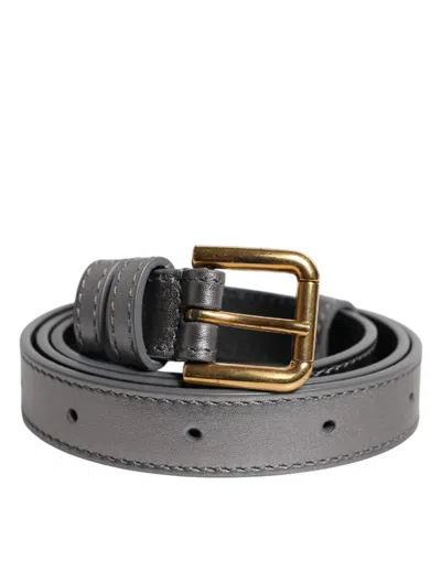 Pre-owned Dolce & Gabbana Silver Logo Engraved Metal Waist Buckle Women's Belt ()