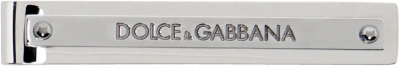 Dolce & Gabbana Silver Logo-engraved Tie Bar In Metallic