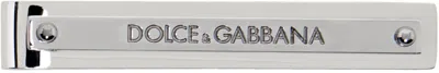 Dolce & Gabbana Silver Logo-engraved Tie Bar In Argento/palladio