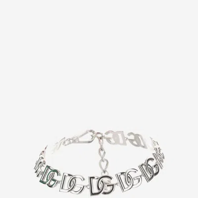 DOLCE & GABBANA SILVER LOGO NECKLACE
