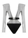 Dolce & Gabbana Gray Viscose One-piece Swimsuit