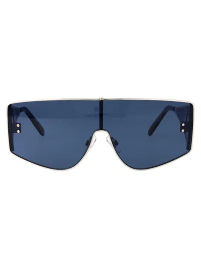 Dolce & Gabbana Silver Metal Sunglasses In Blue