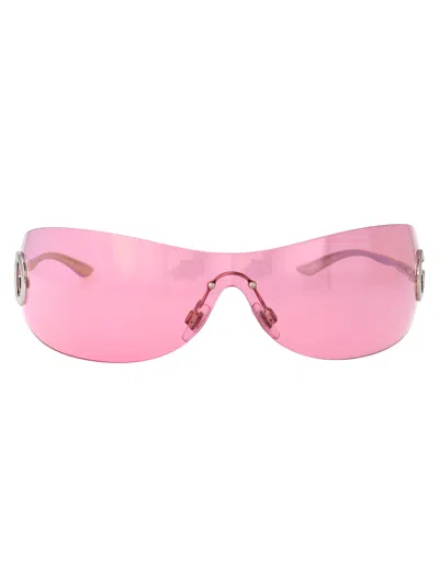 Dolce & Gabbana Silver Metal Sunglasses In Pink