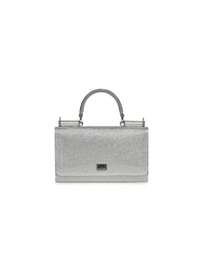 Dolce & Gabbana Silver Phone Bag With Shoulder Strap