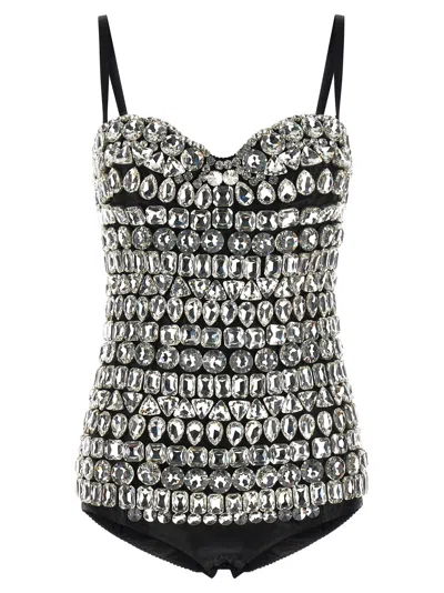 Dolce & Gabbana Silver Polyamide Women's Bodysuit