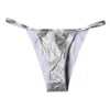 Dolce & Gabbana Silver Polyester Beachwear Bikini Bottom Women's Swimwear