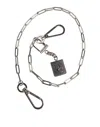 Dolce & Gabbana Silver Tone Metal Chain Dg Charm Belt Keychain In Metallic