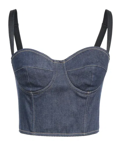 Dolce & Gabbana Simple Denim Top In Blue
