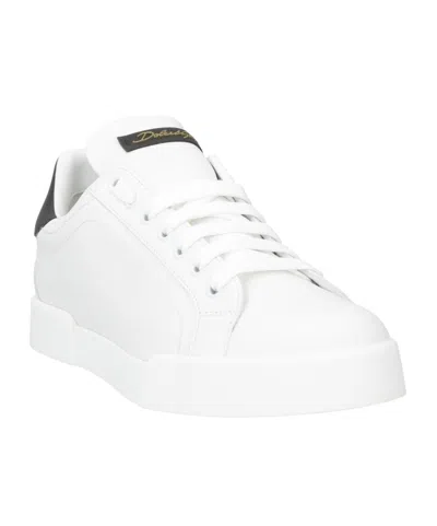 Dolce & Gabbana Simple Low-top Leather Shoes In White