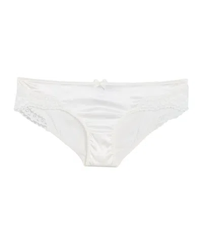 Dolce & Gabbana Simple Solid-color Satin Lace Panties In White