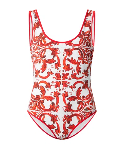 Dolce & Gabbana Simple Swimsuit In White