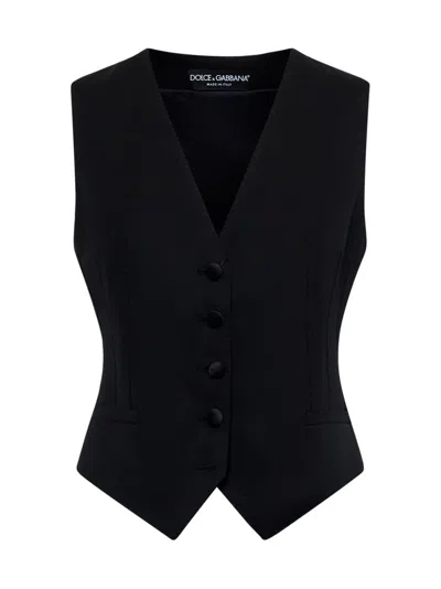 Dolce & Gabbana Single-breasted Vest In Black