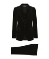 Dolce & Gabbana Tailored Suit Three Piece Velvet Texture In Black