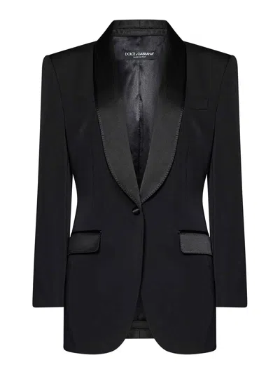 Dolce & Gabbana Single-breasted Black Virgin Wool Jacket