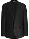 Dolce & Gabbana Black Single-breasted Linen Jacket In Black  