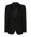 Dolce & Gabbana Single-breasted Stretch Wool Sicilia-fit Tuxedo Jacket In Black