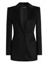 Dolce & Gabbana Cashmere And Silk Single-breasted Jacket In Black