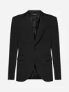Dolce & Gabbana Black Technical Fabric Sicilia Single-breasted Blazer In Black
