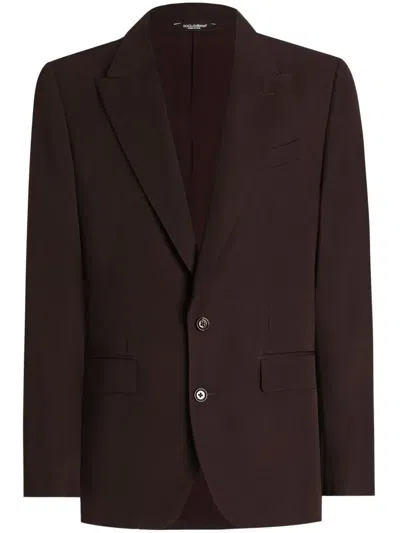 Dolce & Gabbana Single-breasted Blazer In Brown