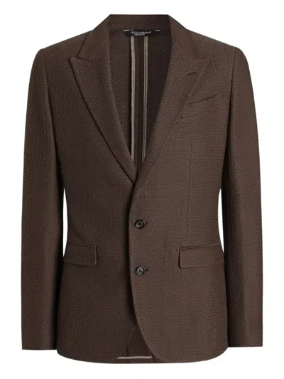 Dolce & Gabbana Single-breasted Blazer In Brown