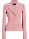 Dolce & Gabbana Single-breasted Wool Blazer In Pink