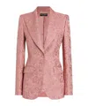 Dolce & Gabbana Quilted Jacquard Turlington Jacket With Floral Pattern In Pink