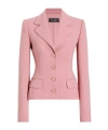 Dolce & Gabbana Single-breasted Wool Blazer In Pink