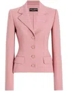 Dolce & Gabbana Single-breasted Wool Blazer In Pink