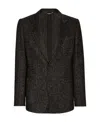 Dolce & Gabbana Dark Grey Tweed Single Breasted Jacket In Black