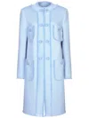 Dolce & Gabbana Single-breasted Raschel Tweed Coat In Blue