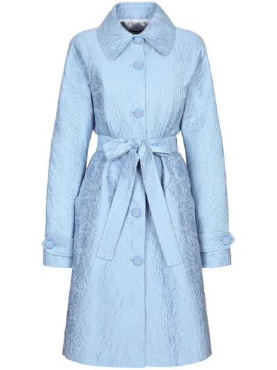 Dolce & Gabbana Single-breasted Brocade Coat In Blau