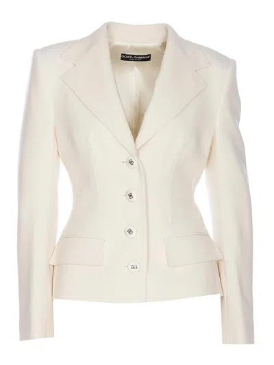 Dolce & Gabbana Single Breasted Button Jacket In White