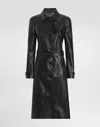 Dolce & Gabbana Single-breasted Calf Leather Coat In Black