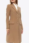 Dolce & Gabbana Single-breasted Camel Hair Coat In Beige