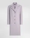 Dolce & Gabbana Single-breasted Cashmere Baize Coat In Lilac