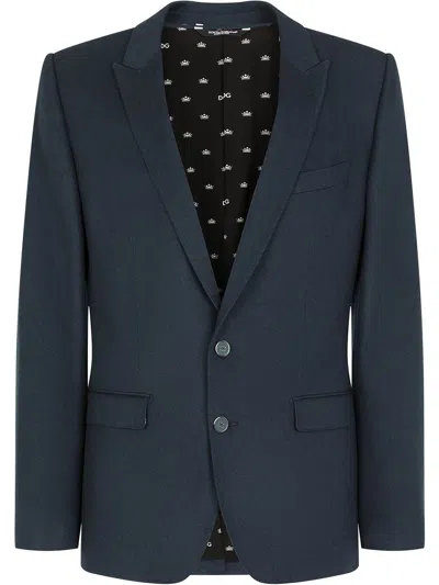 Dolce & Gabbana Single-breasted Cashmere Blazer In Green