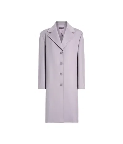 Dolce & Gabbana Cashmere Baize Overcoat In Openpurple