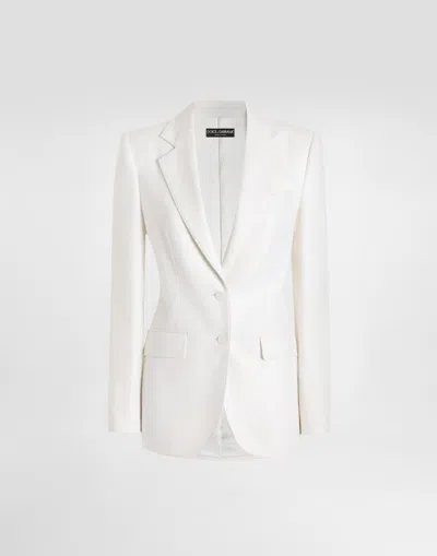 Dolce & Gabbana Single-breasted Cashmere Jacket In White