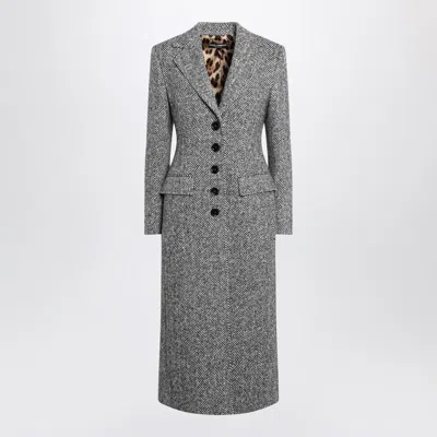 DOLCE & GABBANA DOLCE & GABBANA SINGLE-BREASTED CHEVRON COAT