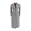 Dolce & Gabbana Women Single-breasted Chevron Coat In Gray