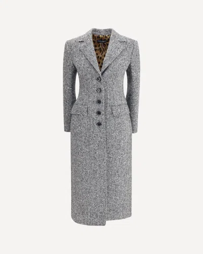DOLCE & GABBANA SINGLE-BREASTED CHEVRON COAT