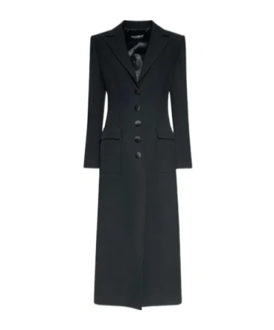 Dolce & Gabbana Single-breasted Coat In Green