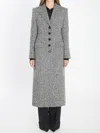 Dolce & Gabbana Chevron Pattern Single-breasted Wool Coat In Gray