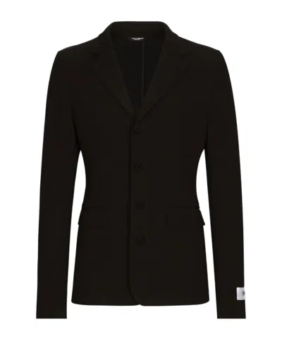 Dolce & Gabbana Single-breasted Cotton-blend Blazer In Black