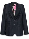 Dolce & Gabbana Single-breasted Denim And Silk Turlington Jacket In Black