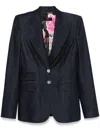 Dolce & Gabbana Single-breasted Denim And Silk Turlington Jacket In Blue